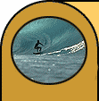 A gremlin surfing
